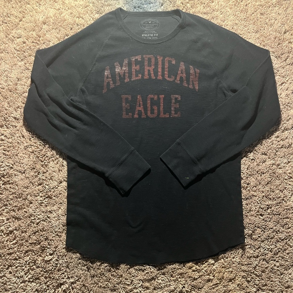 American Eagle Black vintage long sleeve tee Size XL